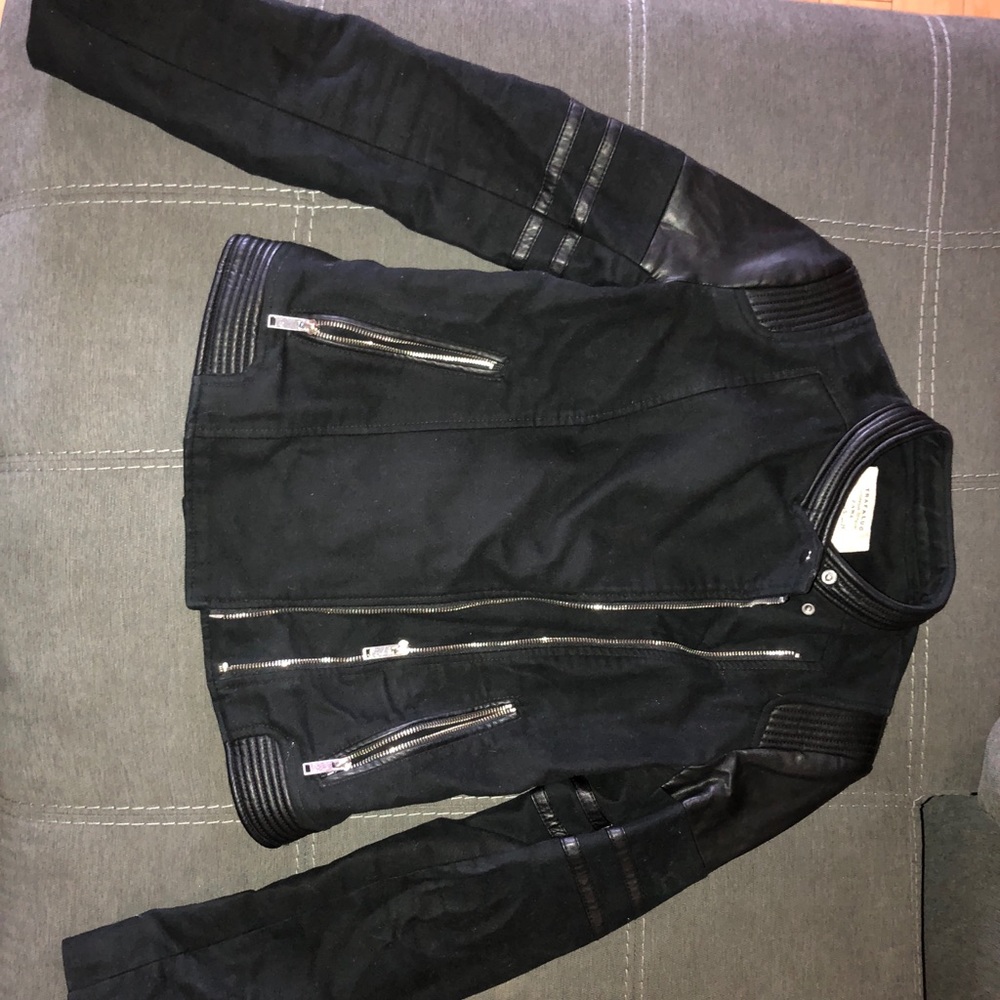 Suede leather biker jacket